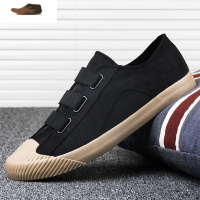 Ideamini2021新款帆布男鞋一脚蹬懒人鞋子春季透气开车软底雨伞老北京布鞋休闲鞋