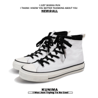 IdeaminiKUNIMA 春秋ins低帮帆布鞋男女高帮小白鞋硫化滑板学生休闲板鞋潮休闲鞋