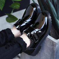 Ideamini男孩演出鞋表演鞋亮面单鞋6中大童英伦风4岁12小学生8黑色9皮鞋男休闲鞋