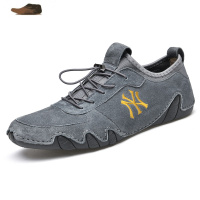 Ideamini皮鞋男士休闲皮鞋男2021年春季新款潮英伦皮软底透气一脚蹬大码休闲鞋