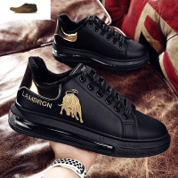 Ideamini春季男鞋气垫黑色板鞋厚底增高休闲韩版潮流皮鞋男潮牌潮鞋休闲鞋