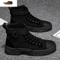 Ideamini马丁靴男高帮英伦风韩版工装鞋百搭秋季男靴子中帮冬季男鞋ins潮休闲鞋