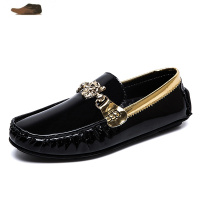 Ideamini春季小码男鞋35懒人一脚蹬驾车皮鞋36社会精小伙英伦豆豆鞋男37休闲鞋