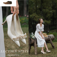 Ideamini2021年新款红色高跟鞋女秀禾鞋细跟新娘婚鞋礼服伴娘鞋法式婚纱鞋休闲鞋