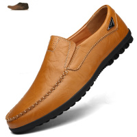 Ideamini豆豆鞋男秋冬季皮软底休闲皮鞋英伦潮流男鞋中年一脚蹬懒人鞋子休闲鞋