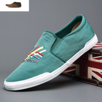 Ideamini时尚潮流韩版休闲鞋流行男帆布鞋板鞋男拼色欧美男鞋一脚蹬懒人鞋休闲鞋