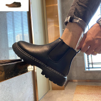 Ideamini马丁靴男高帮英伦风韩版工装靴百搭潮鞋秋季皮靴中帮男靴冬季男鞋休闲鞋