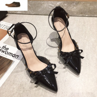 Ideamini尖头细跟高跟鞋女2021年新款夏天百搭凉鞋包头配裙子的鞋仙女气质凉鞋