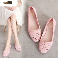 Ideamini新款时尚镂空凉鞋女夏季塑胶果冻鞋浅口薄底平跟沙滩鞋凉鞋