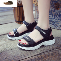 Ideamini凉鞋女2021年新款夏季网红厚底百搭学生夏天女鞋运动平底罗马鞋凉鞋