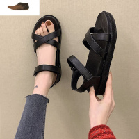 Ideamini凉鞋女夏平底2021新款仙女风百搭ins潮魔术贴学生复古罗马沙滩鞋凉鞋