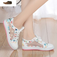 Ideamini少女帆布网纱凉鞋透气布鞋青少年高中学生网鞋板鞋潮2021夏季新款凉鞋