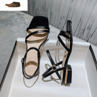 Ideamini大码女鞋41一43夏季2021新款百搭一字带低跟凉鞋女夏天平底仙女风凉鞋