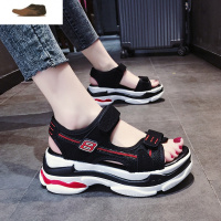 Ideamini休闲运动凉鞋女2021新款夏季韩版网红坡跟舒适学生百搭厚底松糕鞋凉鞋