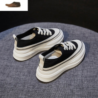 Ideamini皮小白鞋女2021年春季鞋子百搭新款厚底松糕鞋帆布休闲板鞋秋潮休闲鞋