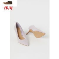 Ideamini 女鞋细跟低帮鞋2021春装新款香芋紫淑女尖头浅口鞋 0912258休闲鞋