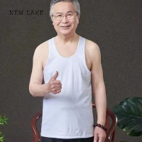 NEW LAKE中老年男士背心纯棉宽松加肥加大汗布吊带跨栏背心男内衣休闲汗衫