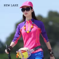 NEW LAKE夏季薄款户外运动女式长袖速干衣 短袖速干T恤衫跑步徒步防晒透气