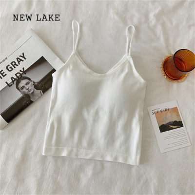NEW LAKE吊带背心美背内衣女夏季内搭外穿文胸一体打底抹胸带胸垫上衣T恤