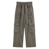 NEW LAKE辣妹高街美式工装裤子女2024新款春天牛仔裤复古梨型身材阔腿长裤