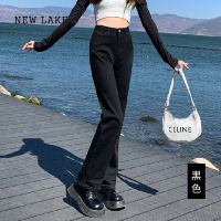 NEW LAKE广州新塘牛仔裤女春2024新款高腰显瘦窄版阔腿裤宽松直筒长裤