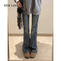 NEW LAKE裤子女2024新款微喇牛仔裤美式高街复古喇叭裤高腰显瘦马蹄裤