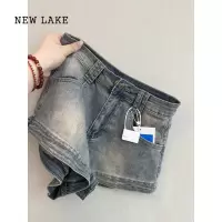 NEW LAKE巨巨巨好穿!版型正!复古做旧牛仔短裤女小众百搭休闲直筒热裤
