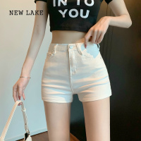 NEW LAKE白色牛仔短裤女夏季薄款高腰显瘦弹力紧身安全裤性感辣妹包臀热裤