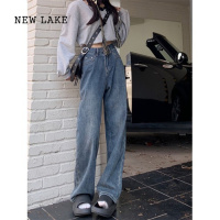 NEW LAKE长腿酷姐~小个子牛仔裤女四季美式复古直筒裤长裤拖地裤