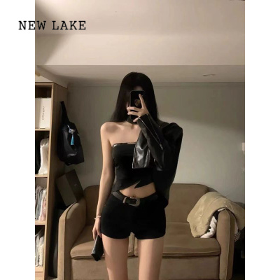 NEW LAKE美式y2k辣妹千禧风a字热裤女复古低腰修身显瘦紧身提臀牛仔短裤