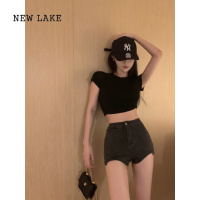 NEW LAKE高腰小个子性感2024打底夏季紧身小众辣妹牛仔裤女新款短裤子显瘦