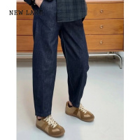 NEW LAKE2024年春季新款锥形气球牛仔裤女大码胖妹妹mm宽松九分休闲老爹裤