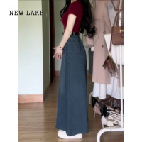 NEW LAKE今年流行裙裤显瘦大码阔腿牛仔裤胖mm胯宽大粗腿女生裤子春秋