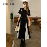 NEW LAKE新中式改良版旗袍连衣裙女夏季法式高级感气质收腰显瘦小个子长裙
