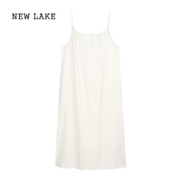 NEW LAKE法式吊带连衣裙仙女夏季甜美小清新白色裙子海边a字宽松无袖长裙