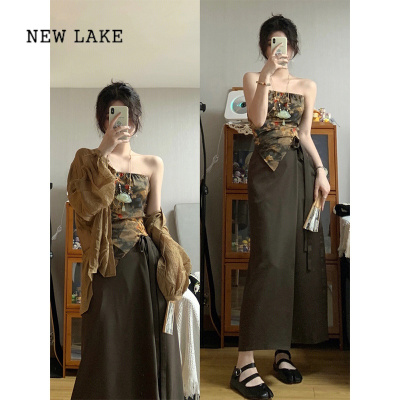 NEW LAKE新中式女装改良版汉服国风禅意素衣穿搭旗袍三件套装连衣裙子夏季
