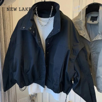 NEW LAKE2024春新款女士短外套冲锋衣风衣短款上衣小个子夹克女装