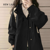 NEW LAKE美式工装冲锋衣男女同款2024新款学院风慵懒百搭外套休闲连帽夹克