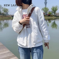 NEW LAKE冲锋衣外套女春秋2024新款韩版宽松休闲短款连帽棒球服夹克上衣夏