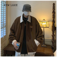 NEW LAKEroora情侣装美式宽松棒球服男女ins潮牌春秋灯芯绒外套学班服夹克