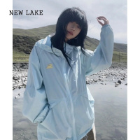 NEW LAKE户外防晒衣女夏2024年新款宽松轻薄皮肤衣薄款连帽防晒服夹克外套