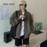 NEW LAKE美式风街头棒球服小个子oversize飞行员夹克外套女式2024新款