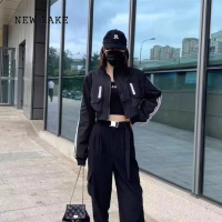 NEW LAKE韩系小个子风衣连帽冲锋衣外套女2024春秋新款夹克棒球服休闲外穿