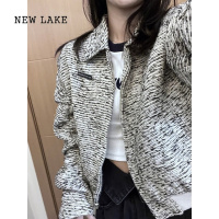 NEW LAKE棒球服外套女冬季2024新款高级感气质宽松百搭小个子短款夹克上衣