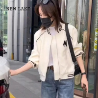 NEW LAKE2024春新款女士短外套洋气女装棒球服短款小个子上衣夹克