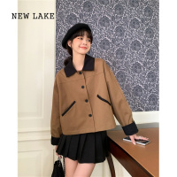 NEW LAKE小香风风衣外套女春秋2024新款宽松休闲小个子短款棒球服夹克上衣