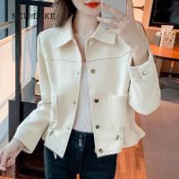 NEW LAKE小香风夹克短外套女春秋2024新款独特上衣百搭休闲小个子收腰风衣