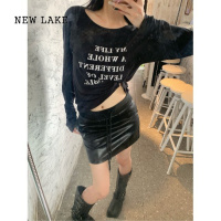 NEW LAKE复古豹纹长袖外套女2024新款早秋设计感小众抽绳拉链宽松夹克上衣