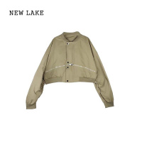 NEW LAKE设计感棒球服外套女2024春秋新款小个子冲锋衣飞行员夹克短款上衣