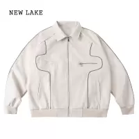 NEW LAKE今年流行机车pu皮衣女款2024新款高级感小个子夹克棒球服美式外套
